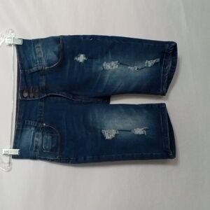 Juniors Distressed Denim Bermuda Shorts